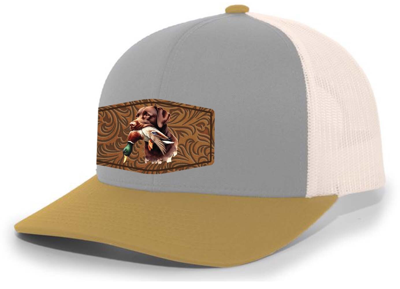 Heritage Pride AG Hat Co. Mens Patch Hat Chocolate Lab Duck Hunting Leather - Bild 16 von 18