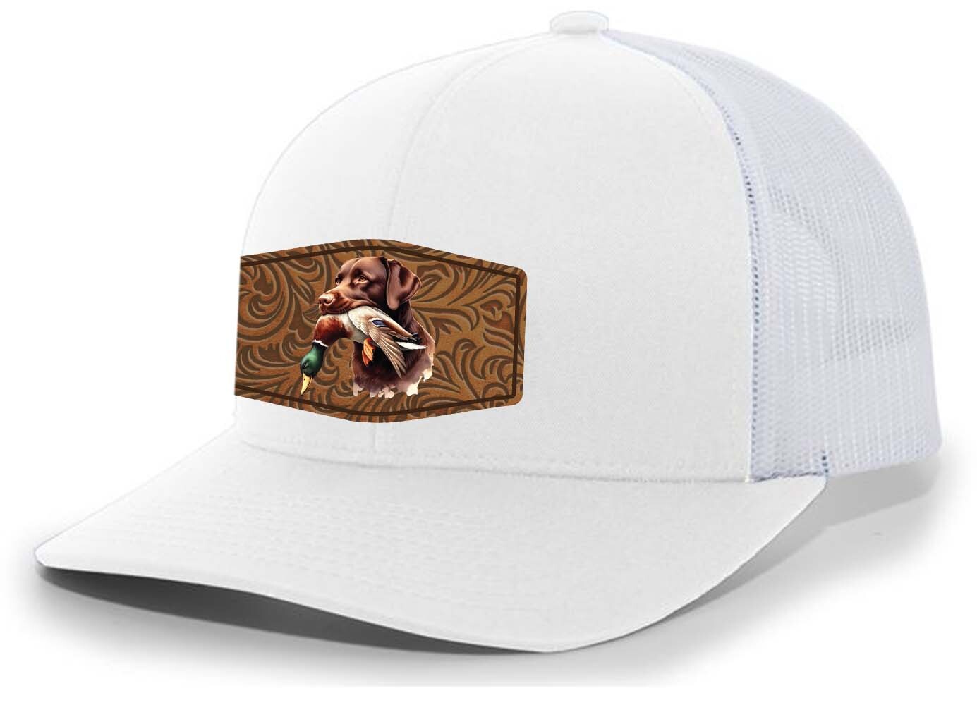 Heritage Pride AG Hat Co. Mens Patch Hat Chocolate Lab Duck Hunting Leather - Bild 18 von 18