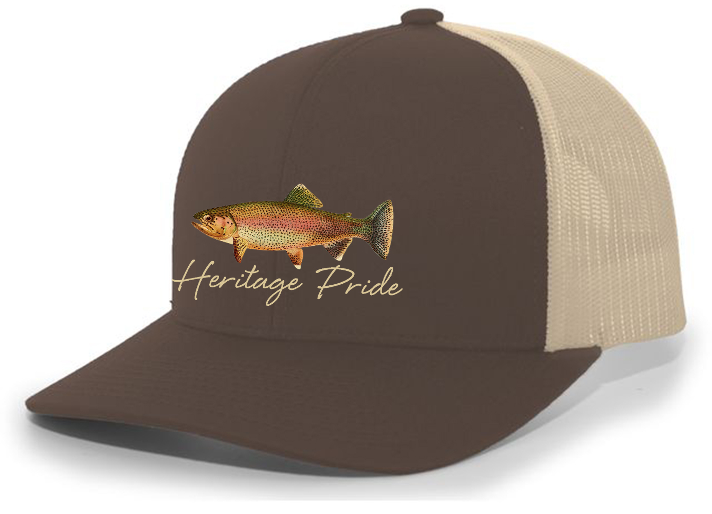 Heritage Pride Freshwater Fish Collection Trout Fishing Mens Embroidered Mesh - Bild 2 von 6
