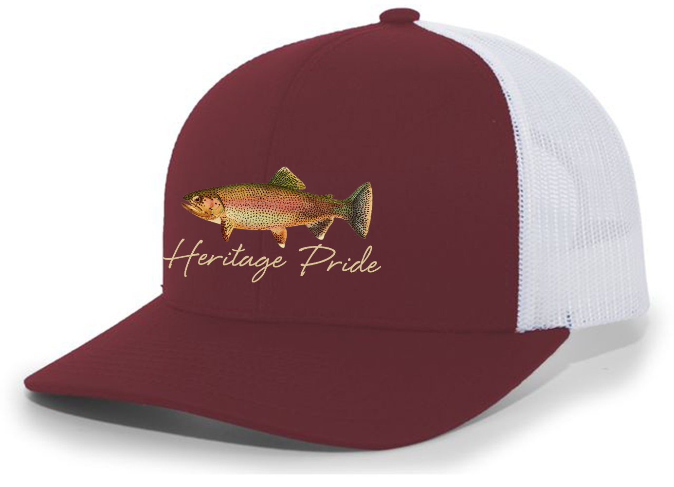 Heritage Pride Freshwater Fish Collection Trout Fishing Mens Embroidered Mesh - Bild 3 von 6