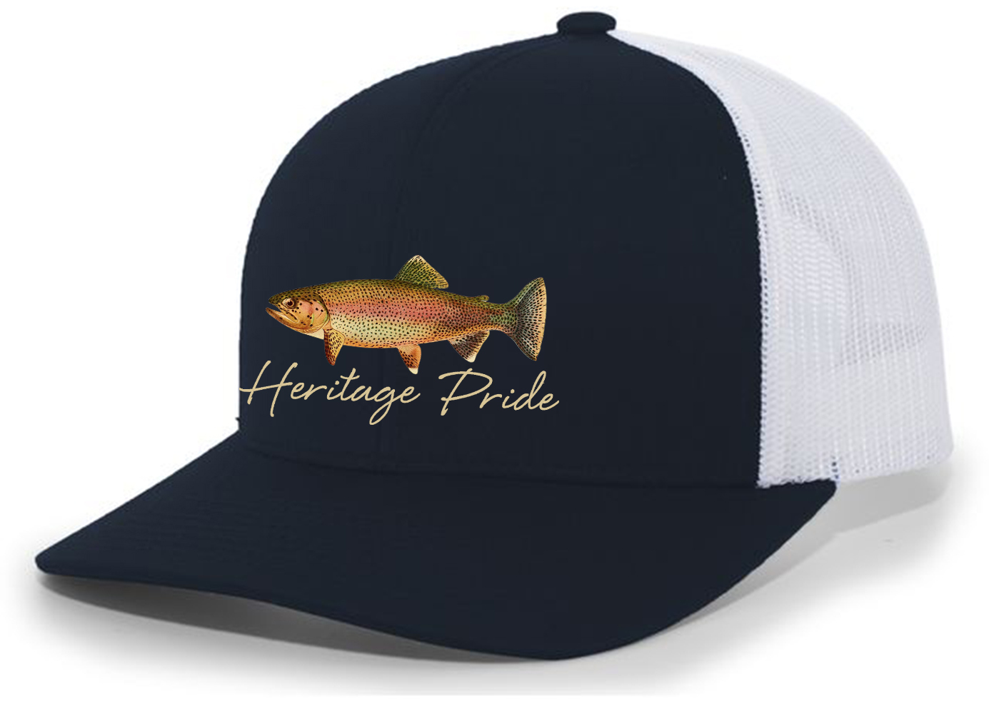 Heritage Pride Freshwater Fish Collection Trout Fishing Mens Embroidered Mesh - Bild 5 von 6