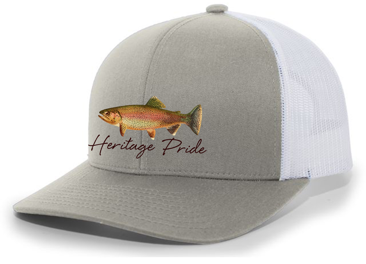 Heritage Pride Freshwater Fish Collection Trout Fishing Mens Embroidered Mesh - Bild 6 von 6