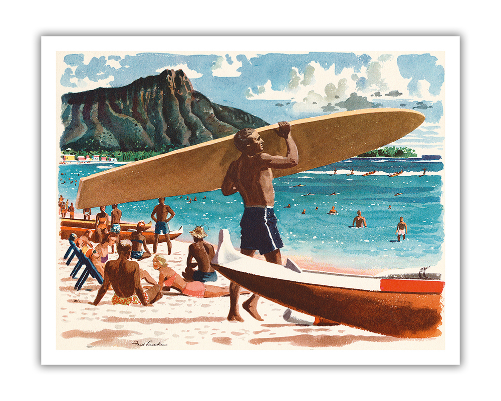 ハワイ　ポスター　ヴィンテージ  ユナイテッドエアライン 1950 Hawaii United Airlines Travel Poster Digital Art by