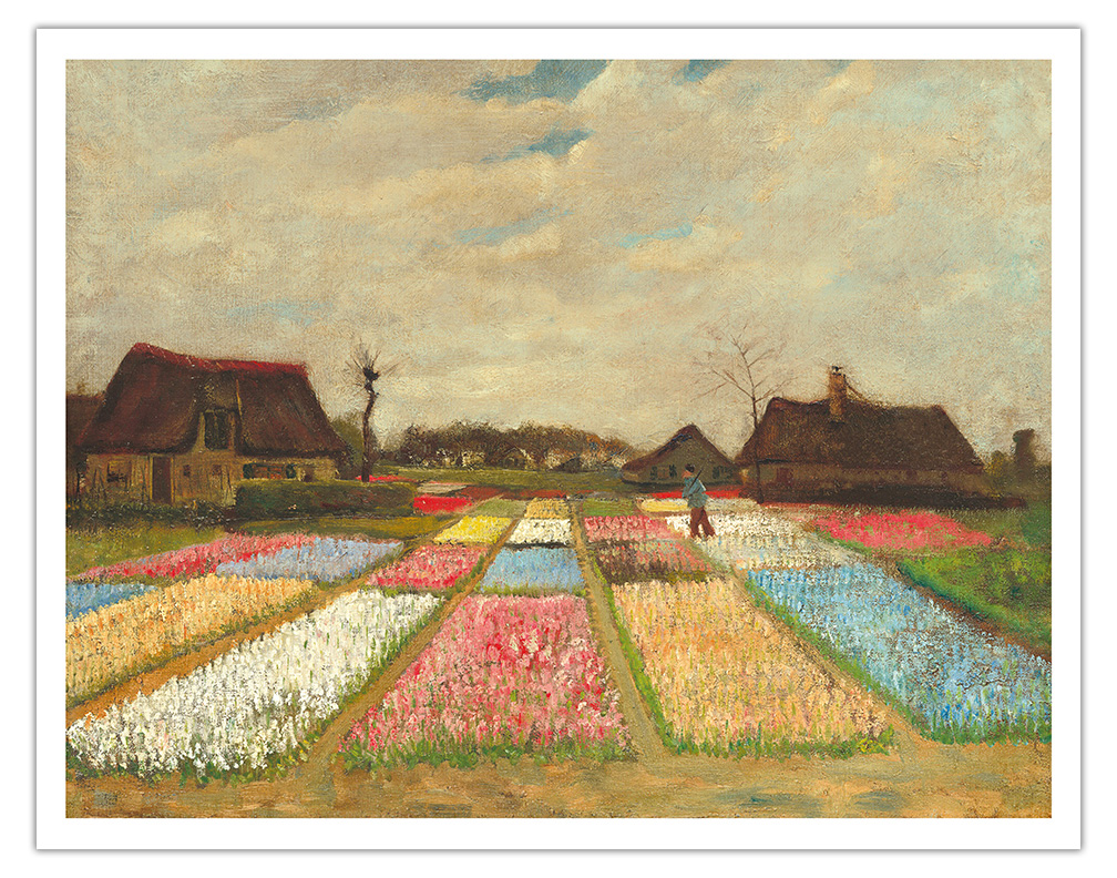 Flower Beds in Holland - Original Color Painting by Vincent Van Gogh c.1883