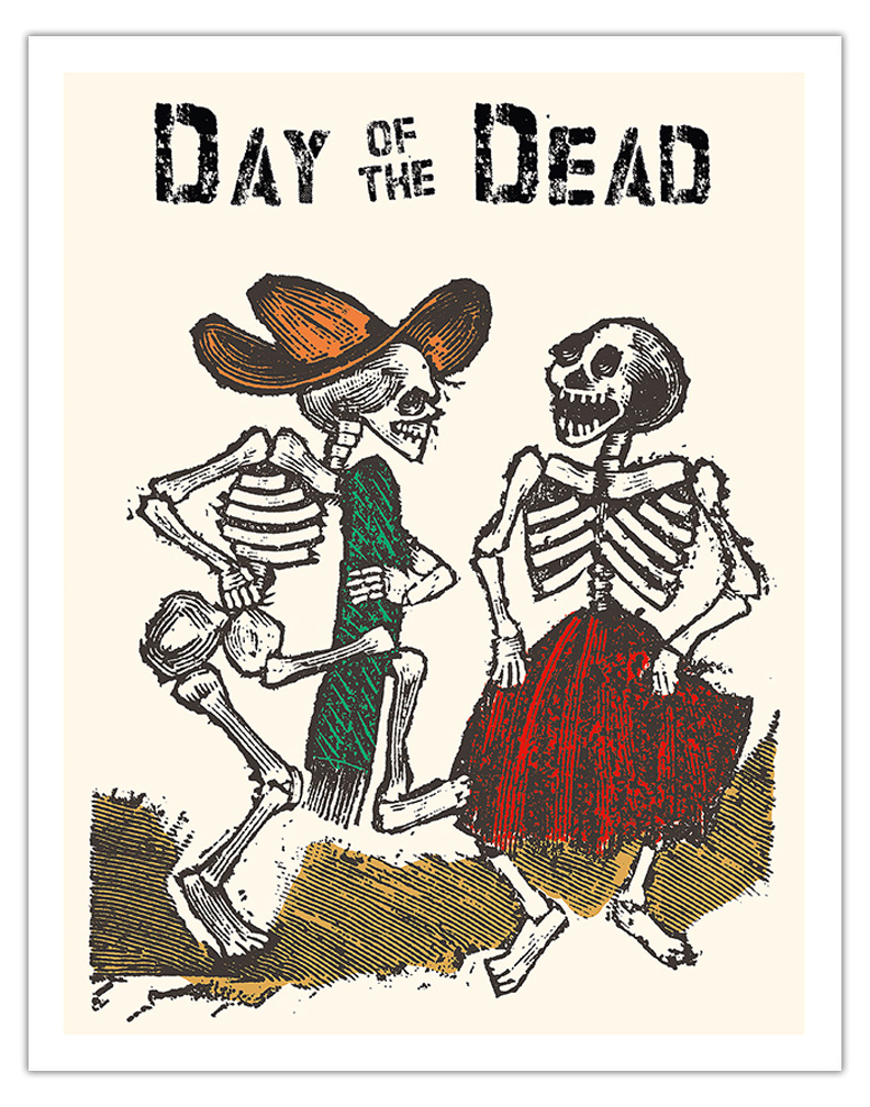 Mexico Day of the Dead Celebrations - Vintage Travel Poster by