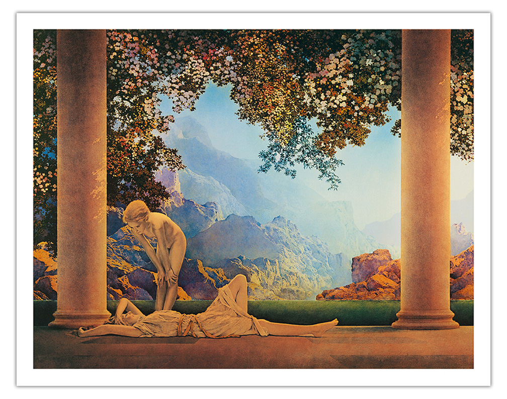Daybreak - Vintage Art Nouveau Poster by Maxfield Parrish c.1922