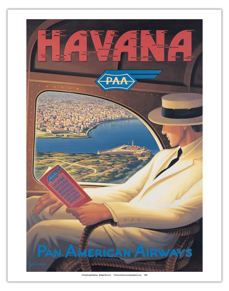 Havana Cuba - Pan American Airways - Vintage Travel Poster by Kerne Erickson