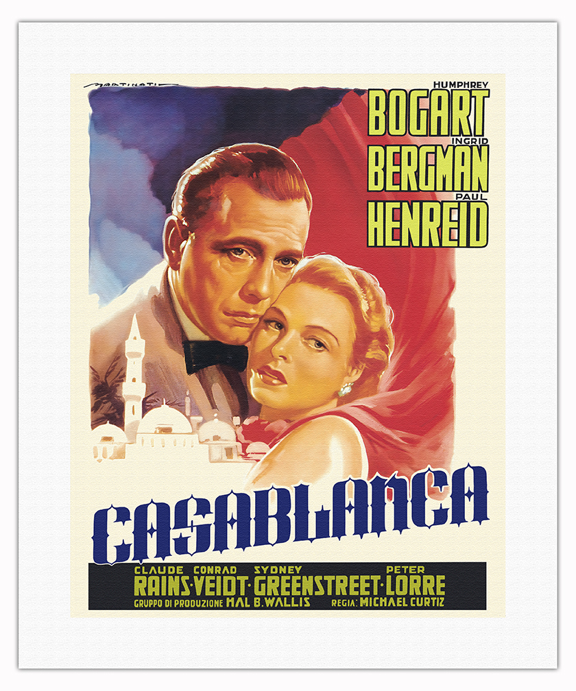 Casablanca - Starring Humphrey Bogart & Ingrid Bergman - Vintage Film Poster - Picture 9 of 25