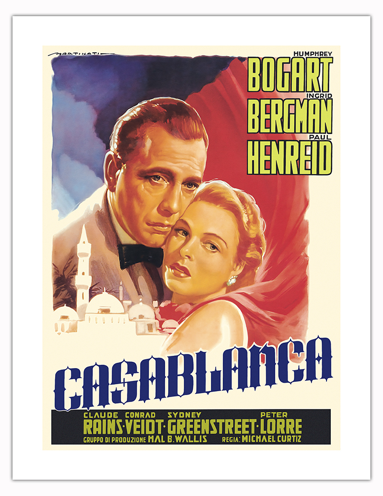 Casablanca - Starring Humphrey Bogart & Ingrid Bergman - Vintage Film Poster - Picture 13 of 25