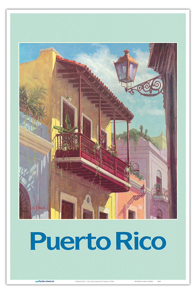 Puerto Rico - Old San Juan - Vintage Travel Poster by De Lawa 1970s - Picture 17 of 25