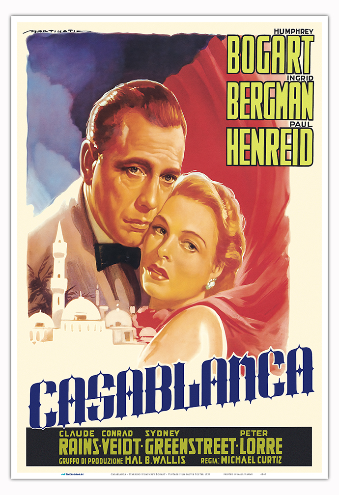 Casablanca - Starring Humphrey Bogart & Ingrid Bergman - Vintage Film Poster - Picture 18 of 25