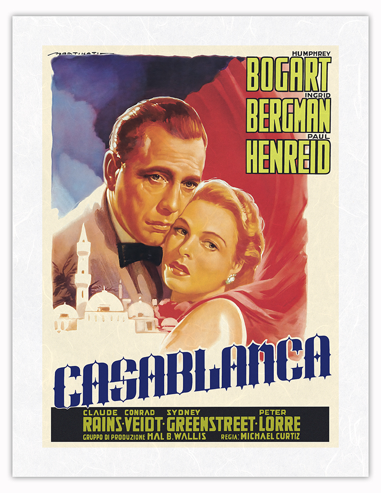 Casablanca - Starring Humphrey Bogart & Ingrid Bergman - Vintage Film Poster - Picture 21 of 25