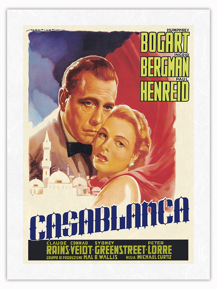 Casablanca - Starring Humphrey Bogart & Ingrid Bergman - Vintage Film Poster - Picture 22 of 25