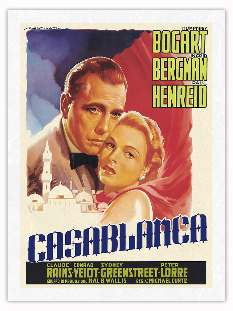 Casablanca - Starring Humphrey Bogart & Ingrid Bergman - Vintage Film Poster - Picture 23 of 25